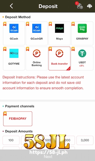 Select Bank Transfer.