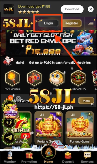 Click the "Login" Option