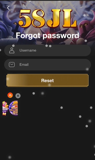 Enter your account username and the email addres